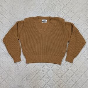 Essentiel Antwerp Sweater Womens L Brown Camel Almenara Wool Blend Knit